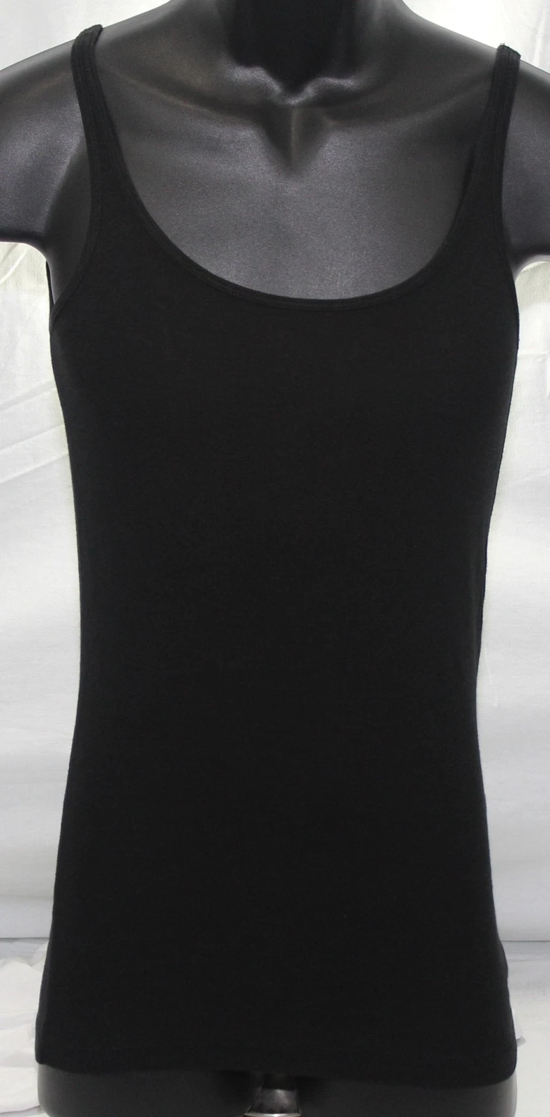 Cynthia Rowley Womens Black Fitted Tank Top Sleeveless Shirt Medium Cotton Modal