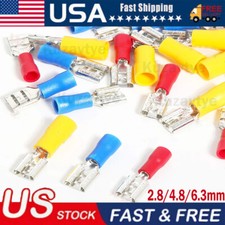 500Pcs Wire Connectors Insulated Electrical Wire Terminal Copper Spade Connector