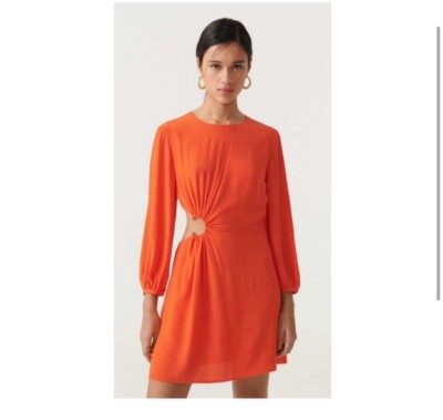 Ba&sh Bonica Cut Out Dress in Orange.  NWT. Size XS(0). Retail- $350