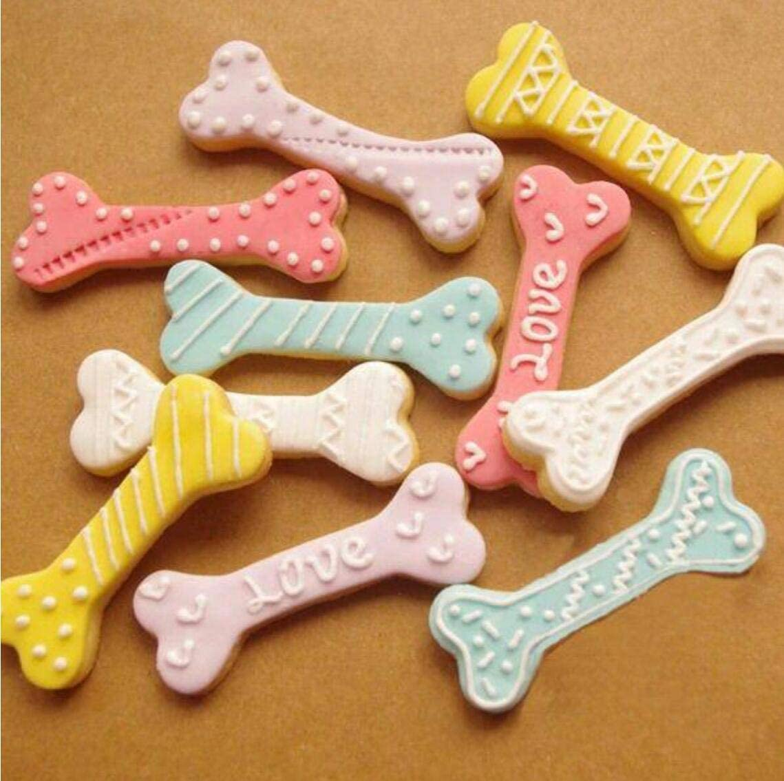 6 Pieces Stainless Steel Metal Dog Bone Shape Cookie Cutter Set Silver