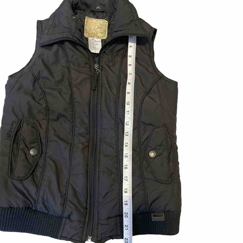 Chaleco acolchado Billabong para mujer talla pequeña negro cremallera completa FALTA CAPUCHA - Imagen 4 de 7