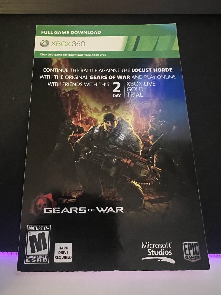 Gears of war XBOX (GOW 1 ) (Code) Digital Download With 2 Day Xbox Live  Trial