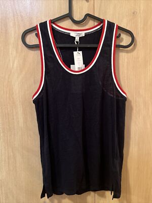 NEW NWT Joie Women s Aleeza Tank Top Sleeveless Small Red White & Blue $128