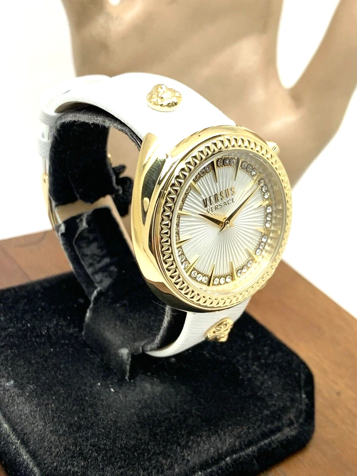 Versus by Versace Women's Watch VSPHF2921 Gold Case White Leather Band 38mm - Image 2 of 4