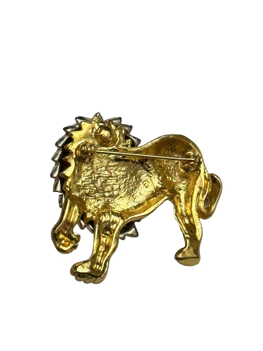 Gold lion best sale brooch