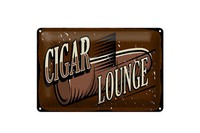 Blechschild Hinweis 20X30 Cm Cigar Lounge Braunes Deko Schild