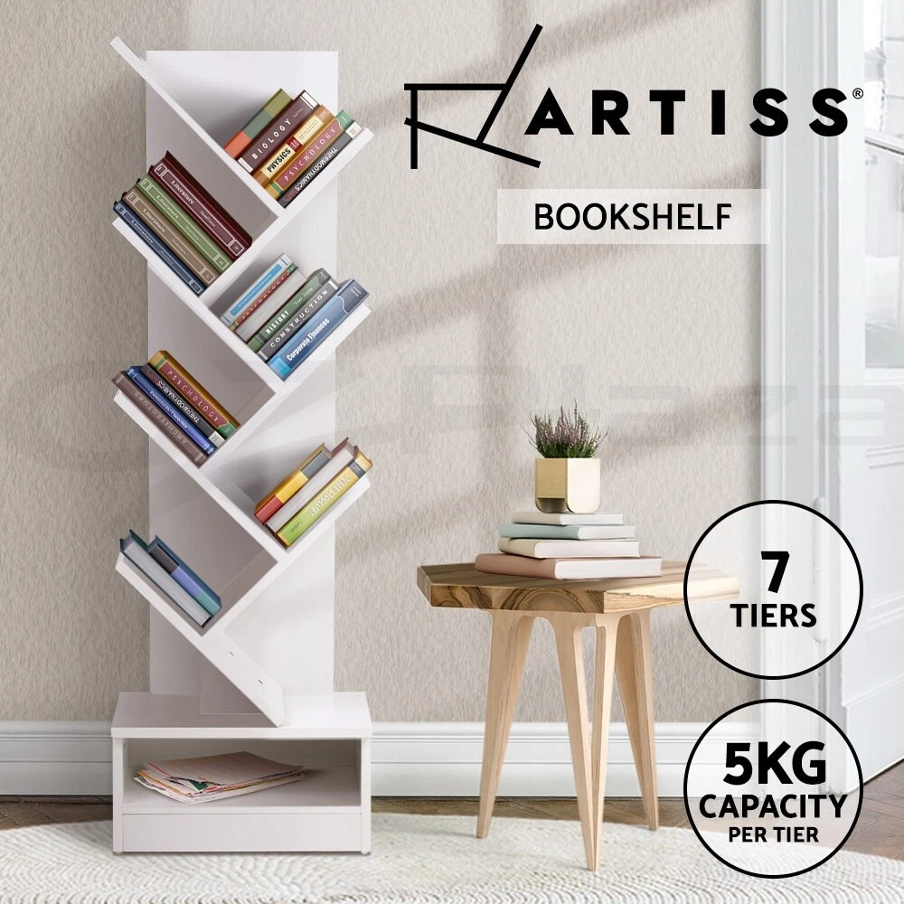 Artiss Bookshelf 7 Tiers Display Tree Book Shelves Storage