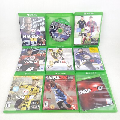Lot of 9 Xbox One EA Sports Games NBA Madden NFL NHL FIFA  Polished Disc