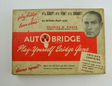 Auto Bridge Play Yourself Bridge Game Vintage 1950's With Box/Book