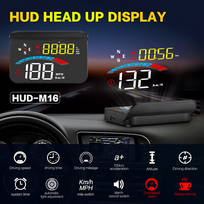 GPS HUD Car Vehicle Digital Head Up Display Speedometer Speed Cigarette Lighter
