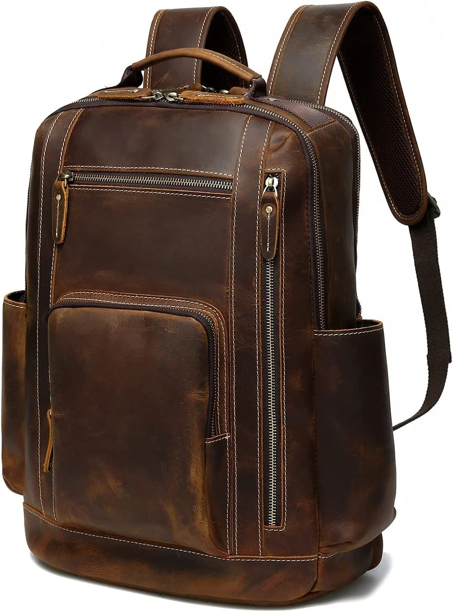 Leather look backpack mens top