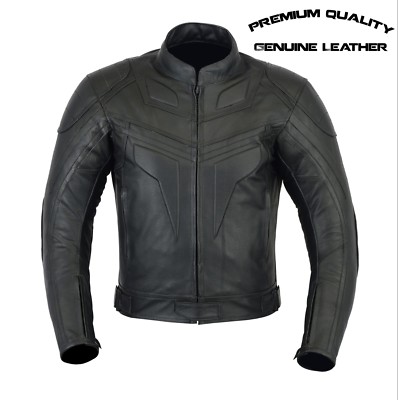 BATMAN PREMIUM QUALITÄT HERREN CE ARMOUR MOTORRAD MOTORRAD RINDSLEDER JACKE