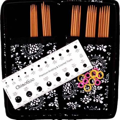 ChiaoGoo ::BAMBOO Patina Double Point Needle Sock Set:: 5 Sizes 1-3 US, 6''