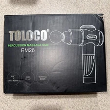 Toloco EM26 Black Portable Deep Tissue Handheld Percussion Massage Gun