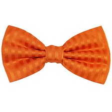 New men's pre-tied bow tie tone on tone stripes polyester formal wedding Orange