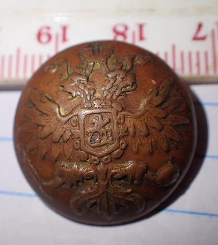 Early ww1 Russian Military button 2 head eagle