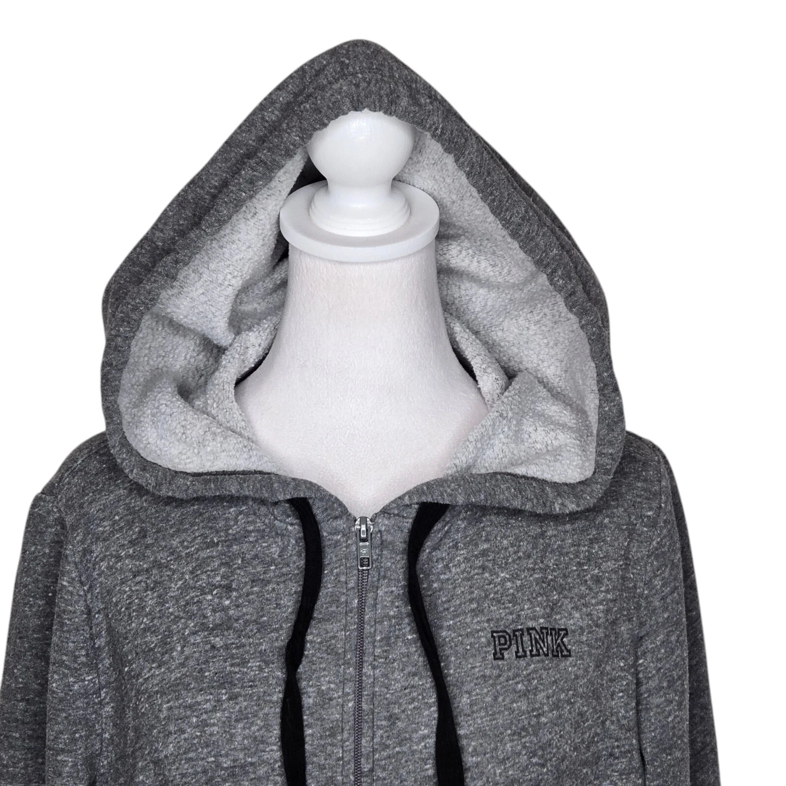 UNDERCOVER Felpa con cappuccio Victoria's Secret ROSA Everyday Lounge perfetta full zip grigia grande