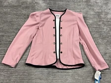 Vintage Leslie Fay Collection Jacket Womens 16 Pink Made in USA NWT