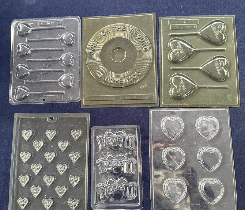 6 Heart Shape Candy & Lollipop Molds - Great for Valentines Day