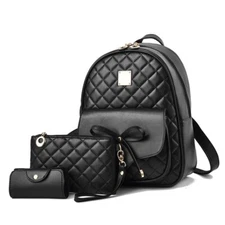Black small back pack purse for women