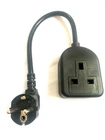 Carson EURO French Schuko hybrid-plug 16A Generator Adapter UK socket 13A cable