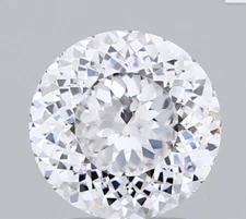 2.00 Ct Lab Grown CVD Diamond 8.00 mm Portuguese Cut Round D Color, IF Certified
