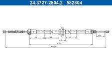 ATE Bremsseil Seilzug Feststellbremse 24.3727-2804.2 für SMART FORTWO 453 344
