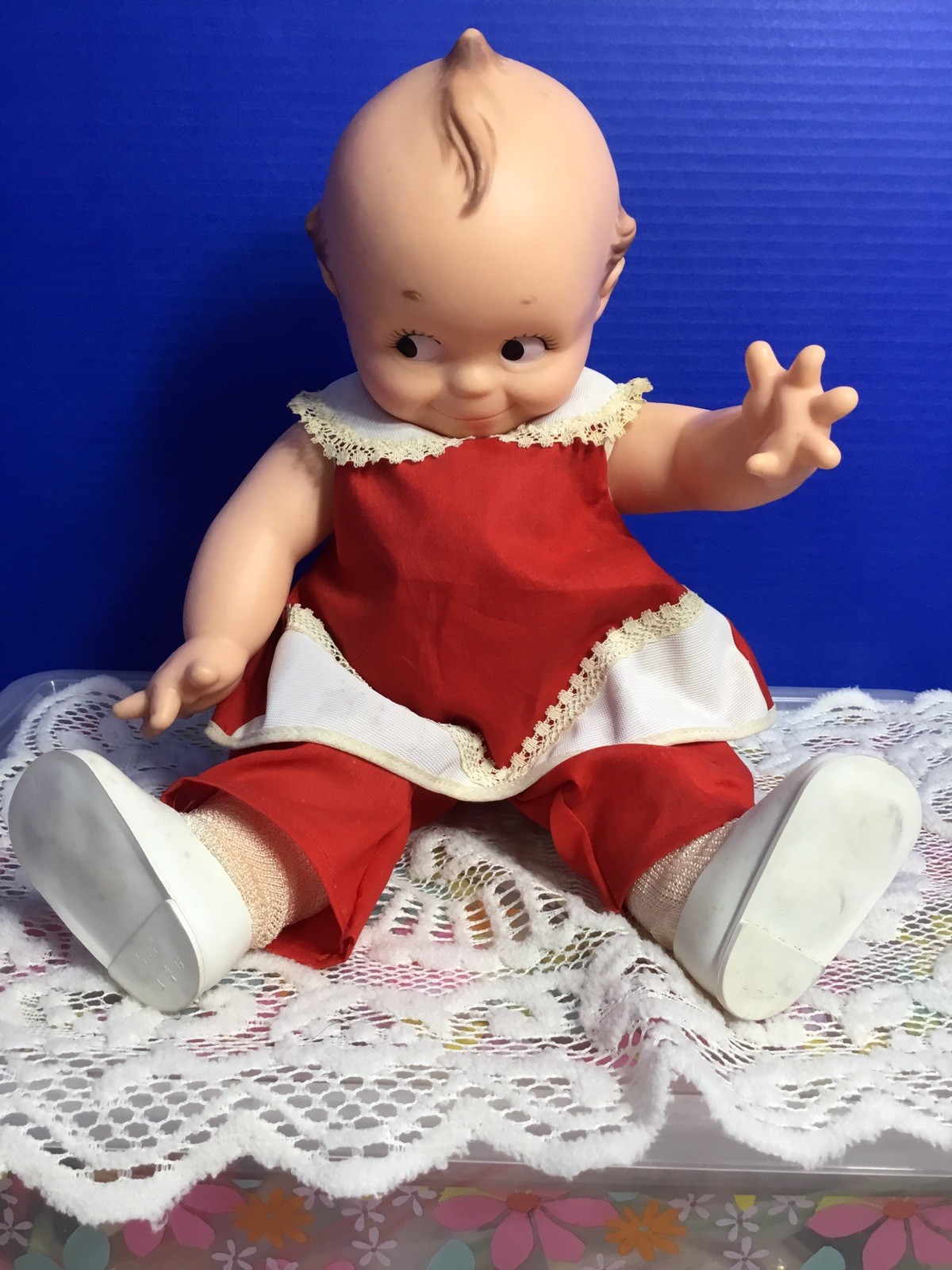 Vintage 1960’s Cameo 14” Kewpie Doll Original Outfit And Sox And Shoes