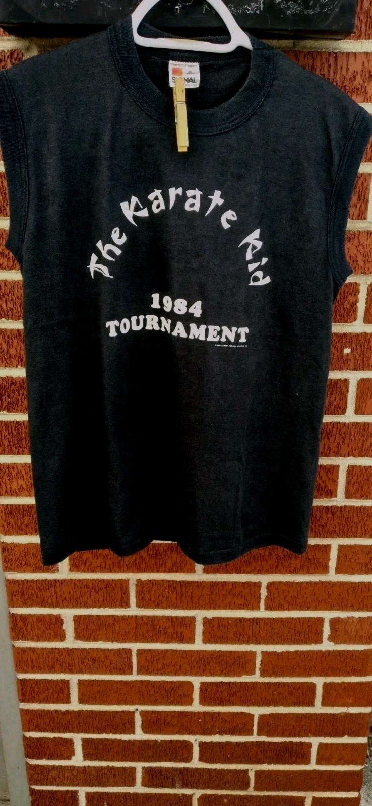 Vintage 1984 Karate Kid Movie Promo Shirt Macchio Zabka 🌳Miyagi🐍Cobra Kai RARE image 2