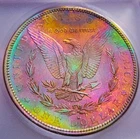 1882 S MS63 ICG  MORGAN SILVER STUNNING RAINBOW🌈 TONING .