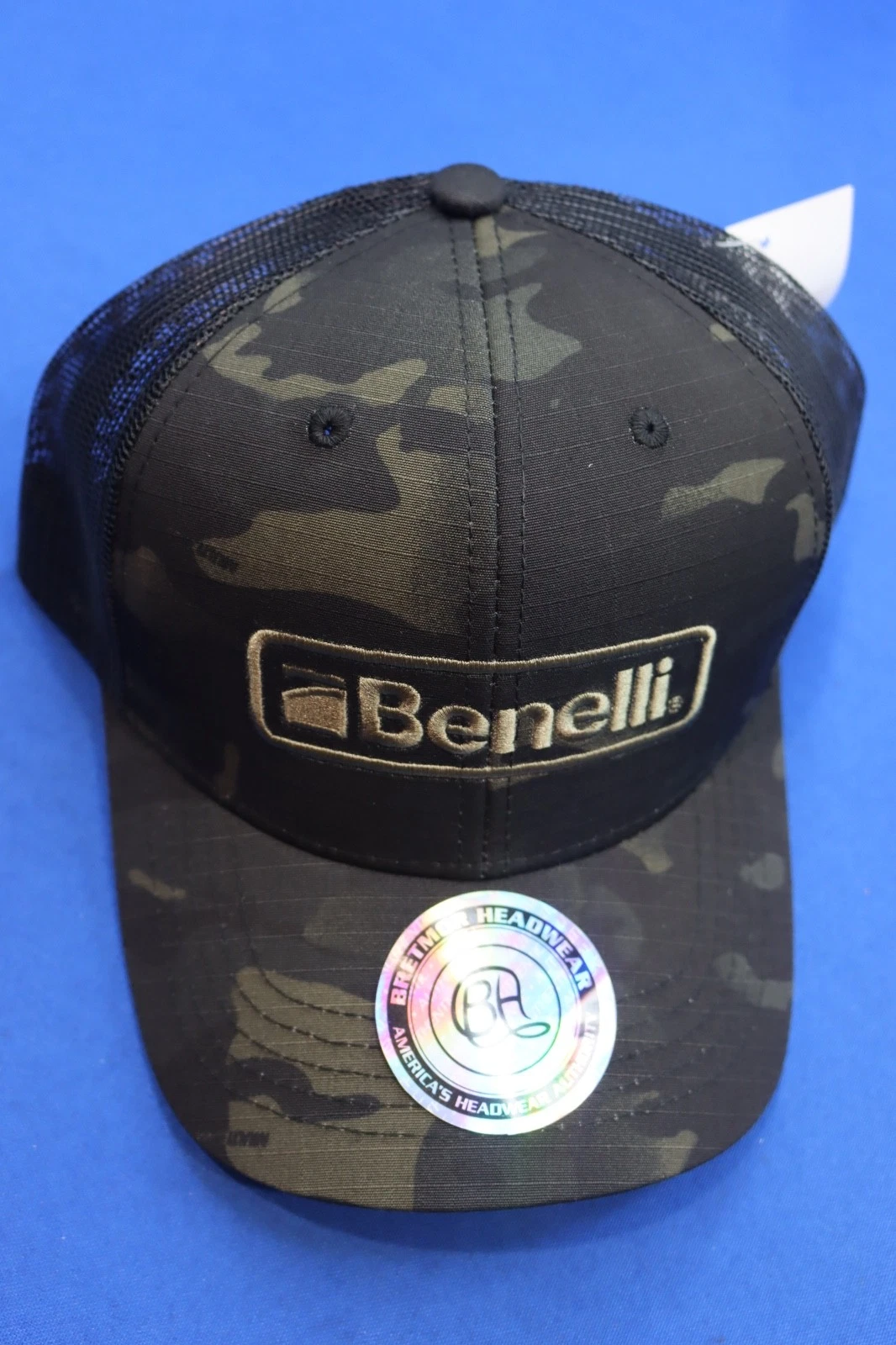 Benelli Factory Original Multicam Black Trucker Ball Cap Hat Snapback NEW NWT !!