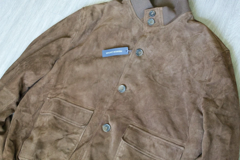 ROUNDTREE & YORKE  Soft Suede Bomber Jacket XL New - Image 2 of 4