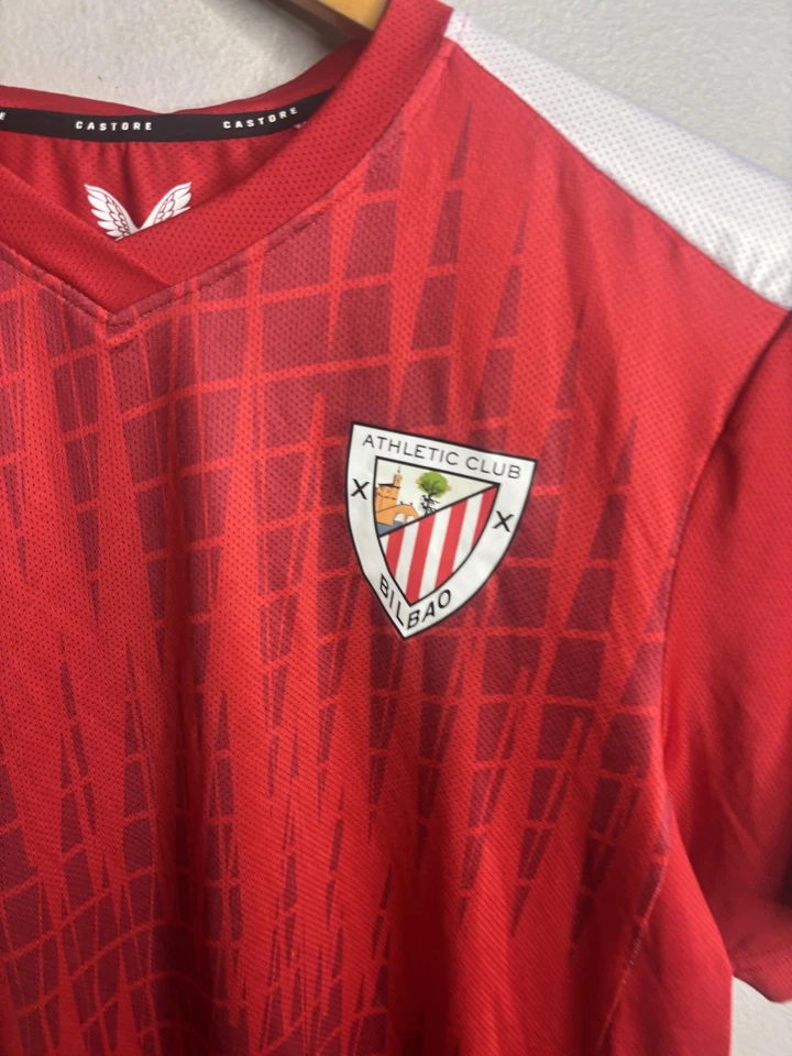 Camiseta Athletic Club Bilbao Hombre Pequeña Roja Fútbol La Liga Castore Manga Corta Foto 2 de 4