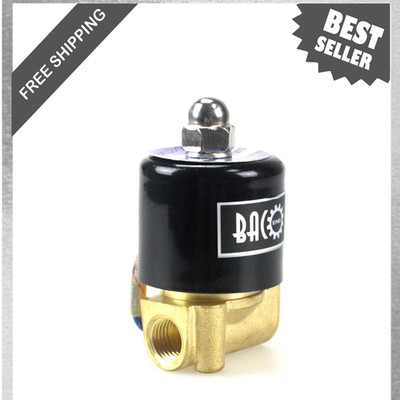 1/4 Inch Brass Electric Solenoid Valve 12V DC Normally Closed NPT Pipe Water Gas