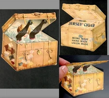 19th Century Tobacco Risque Trunk Lady Jersey Cigar Die-Cut Metamorphic SR.T.jc