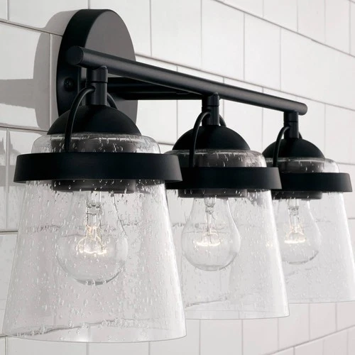 Capital Madison 23 1/4" Wide Matte Black 3-Light Bath Light - Picture 3 of 5