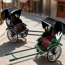 Vintage Classic Human-Powered Rickshaw Model Collections