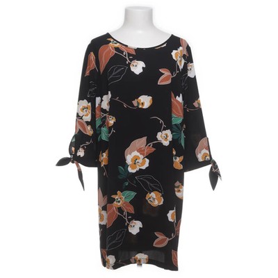 Indiska, Kleid, Größe: L, Schwarz/Mehrfarbig, Elasthan/Polyester, Blumen #4t7