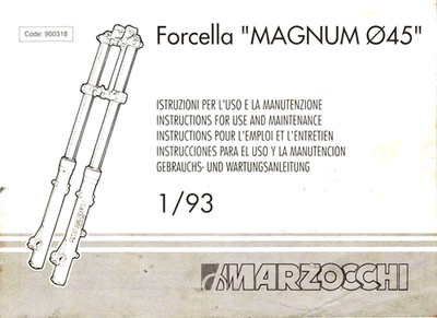 Marzocchi Magnum 45mm Motorcycle Forks Owners Service Manual (Copy)