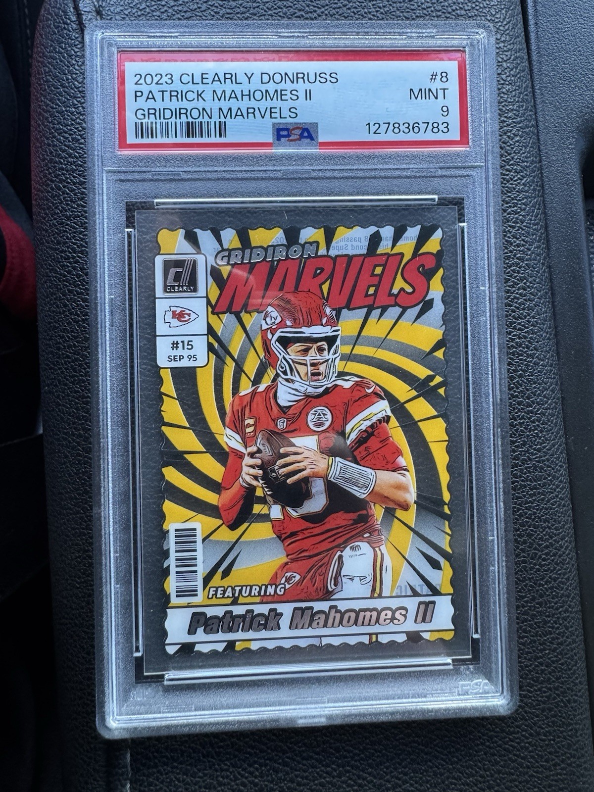 2023 Clearly Donruss Patrick Mahomes II Gridiron Marvels Case Hit SSP POP 5