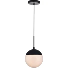 Decovio 12870-BI1 Oyster Bay 1 Light 8 inch Black Pendant Ceiling Light