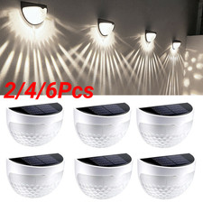 2/4/6 Pack Solar LED Fence Lights Waterproof Outdoor Garden Yard Wall Deck Lamp