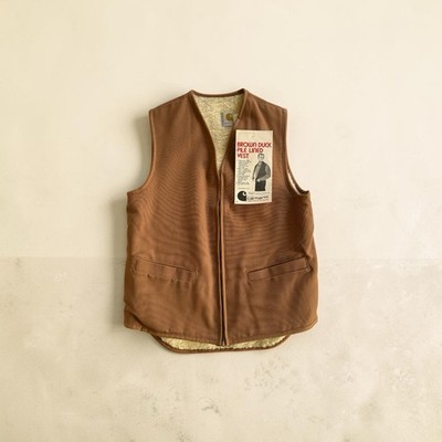 Deadstock 80s Carhartt Pile Lined Vest Men s Medium Tall USA Made true vintage