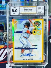 Panini 2025 Prospect Edition Carson Benge Gold Holo Auto /10 #167 C3G 8.0