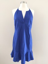 J Crew Womens Flutter-hem dress cobalt blue F4007 Size 2 Sundress $88
