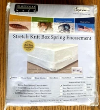 Mattress Safe Stretch Knit Box Spring Encasement Twin + Bed Bugs, Allergies, USA