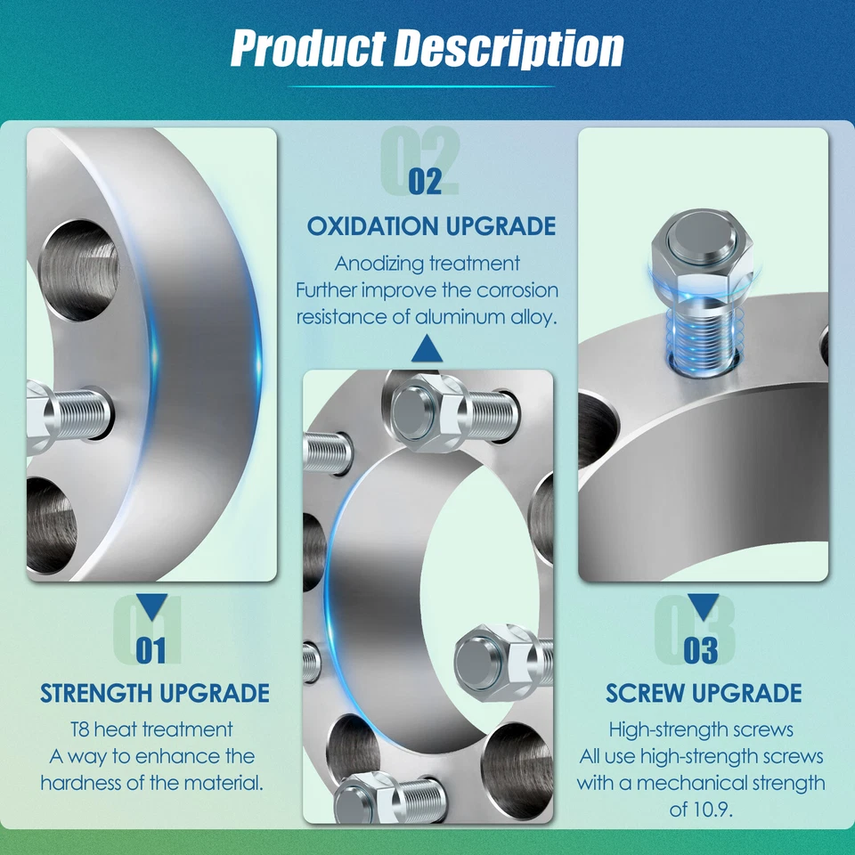 4PC 2" 5x4.5 5x114.3 Wheel Spacers for Jeep Grand Cherokee Liberty Wrangler JK - Image 3 of 4