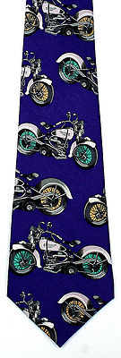 Vintage Motorcycles Men's Necktie Bike Biker Motorcyclist Gift Purple Neck Tie 