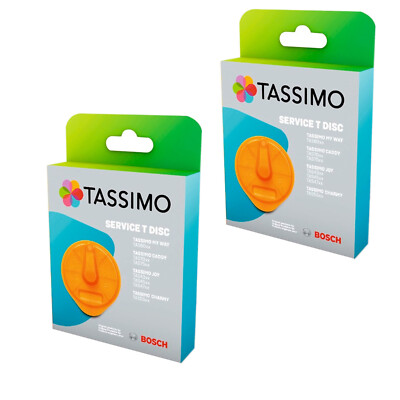 BOSCH TASSIMO Kaffeemaschine Maschine T-Disc Service Reinigungsscheibe B Orange x 2