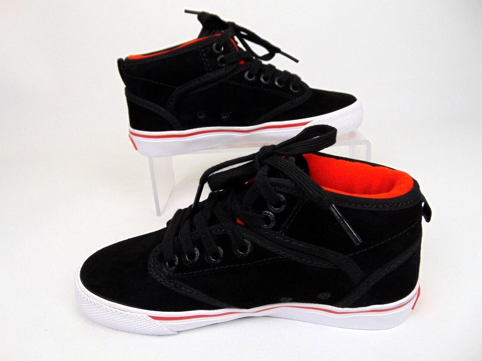NEW Globe Motley Mid MOTLEY Skate Inspired Sneakers Youth Kids Size 2.0 Y Black - Image 3 of 4